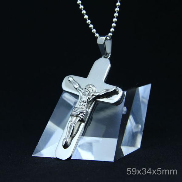 Fashion Stainless Steel Jesus Gothic Christian Worship Favorite Necklace Pendant