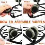 Powder Coated Iron Flower Stand with Heavy Duty Casters and Rolling Flower Pot