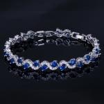 Trendy Leaf Charm Cubic Zirconia Bracelet & Bangles for Bride Bracelets Jewelry