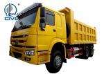 Euro II 20M3 Heavy Duty Dump Truck 6x4 10 Tire Sinotruk Howo7 Yellow Color