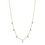 CVD Round Cut Bezel Lab Grown Diamond Necklace 18K 14K 10K Solid Gold Clarity