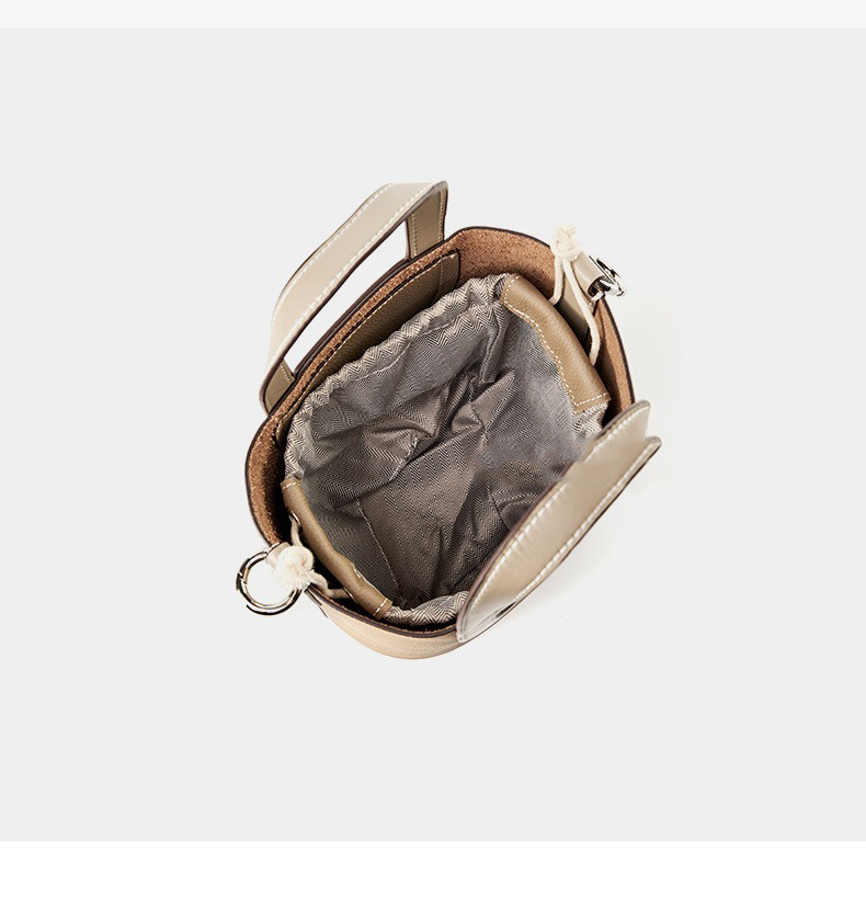 Designer Vintage Cow Leather Female Crossbody Shoulder Handbag Bucket for All Seasons