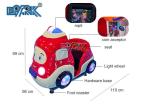 Little Red Police Car Outdoor Kiddy Ride Machine Hardware And Acrylic Material