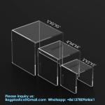 Clear Acrylic Display Risers 2 Sets, 3-Tier Risers Stands Showcase For Amiibo