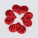 Sparkling Red Padded Hearts Embellishments Applique Crafts For Engagement