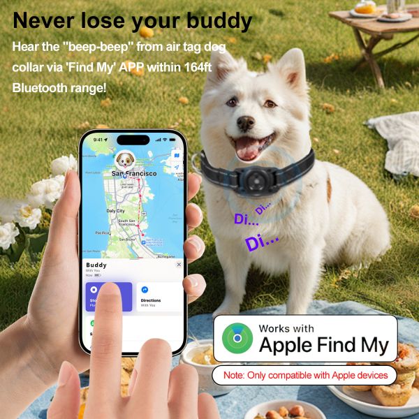 Durable Plastic GPS Navigator Dog Collar Waterproof Reflective Real-Time Tracking Soft Padded Adjustable