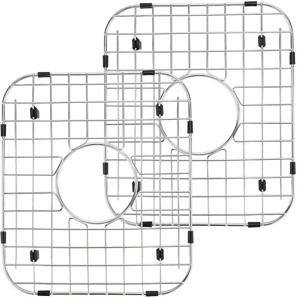 Satin Kitchen Sink Accessories With Draining Hole Bottom Grid Protector Drying