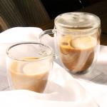350ml High Borosilicate Double Wall Glass Tea Coffee Cups With Bamboo Cover