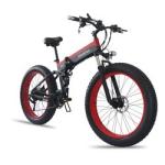 28MPH Fat Tire Foldable Electric Bike Brushless Geared With Integrated Battery