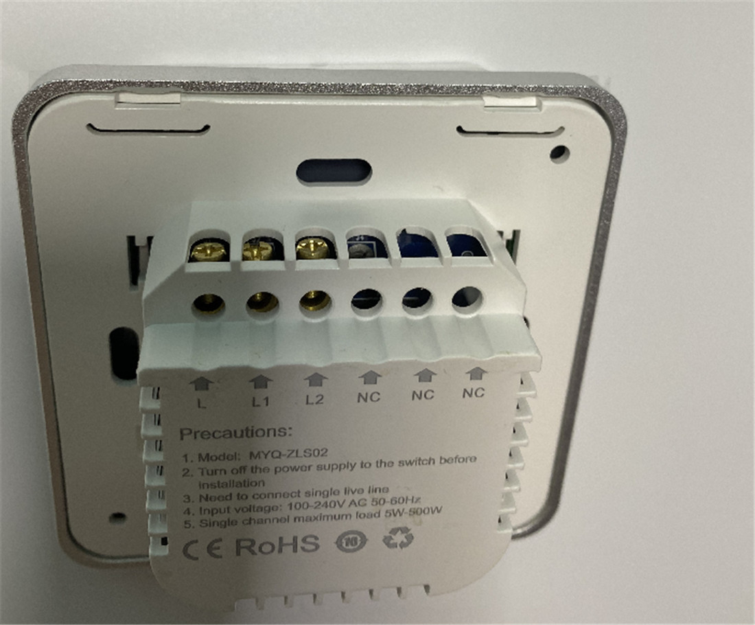 Zigbee Switch Without Neutral Wire Single Live Switch 2 Gang