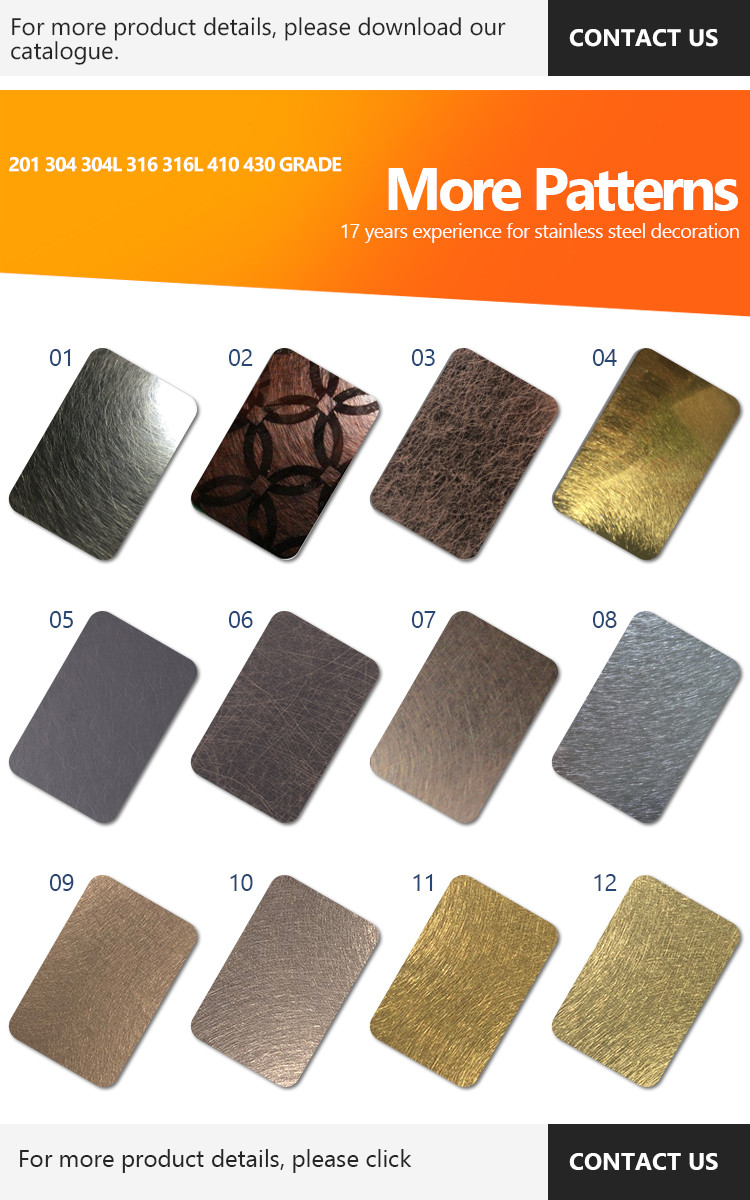 Vibration Finish Decorative SS Sheet Color With PVC Film Coated Stainless Steel Plate 304