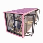Customized Color Steel Frame 20ft Prefab Container Clothing Store Kiosk Booth