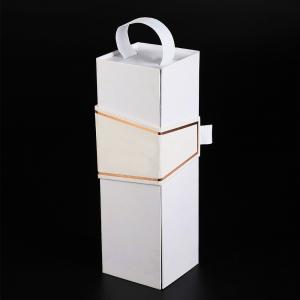 China Handle Wine Bottle gift box UV Luxury Packaging Flat Cardboard gin champagne packaging box on sale