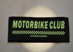 0.2mm Logo Silicone Clothing Labels Printed On Black Polyester Cloth