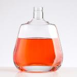Empty Cylinder Liquor Wine 750ml Glass Vodka Bottle with Clear Glass Collar