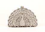 Sparkling Animal Women Stone Clutch Bag Hollow Out Peakcock Shaped
