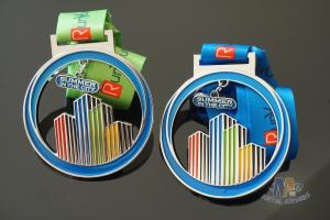 Wholesale Die Casting Metal Award Medals , Virture Races Finish Soft Enamel Silver Medallion Medals With Ribbon from china suppliers