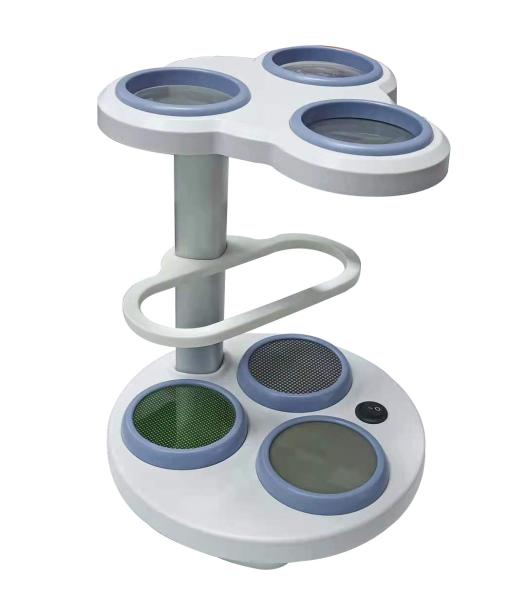Mounted magnifier assists in the reading of these marks For Lens type ID Marks