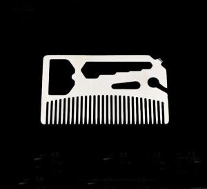 Wholesale Custom cool innovative men gift, engrave logo stainless steel unique design multi function beard comb bottle opener from china suppliers