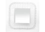Wall Mirror Silver Square Carved Metal Frame Square Mirrored Wall Decoration