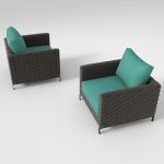 U Shape Aluminum Rattan Wicker Easy Cleaning Outdoor Sofa Set
