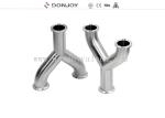 Food grade Stainless Steel Sanitary Fittings Long equal tee Matt Polished for