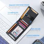 Customized Slim Carbon Fiber Genuine Leather Money Clip Wallet for Men RFID