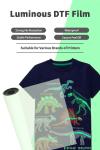 Glow In The Dark DTF Film Luminous Textile DTF Heat Transfer Film 30cm 60cm