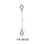 3000mm Length Steel Wire Rope Cable Lanyard With Spring Hook YW86534