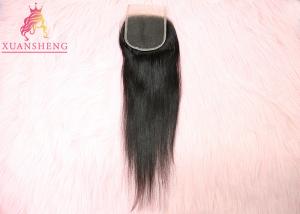 China Double Drawn Indian 4x4 Lace Closure Straight Human Hair Thick Bottom on sale