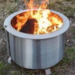 Outdoor 19.5 Inch Smokeless Fire Pit Portable Stainless Steel Bonfire Backyard