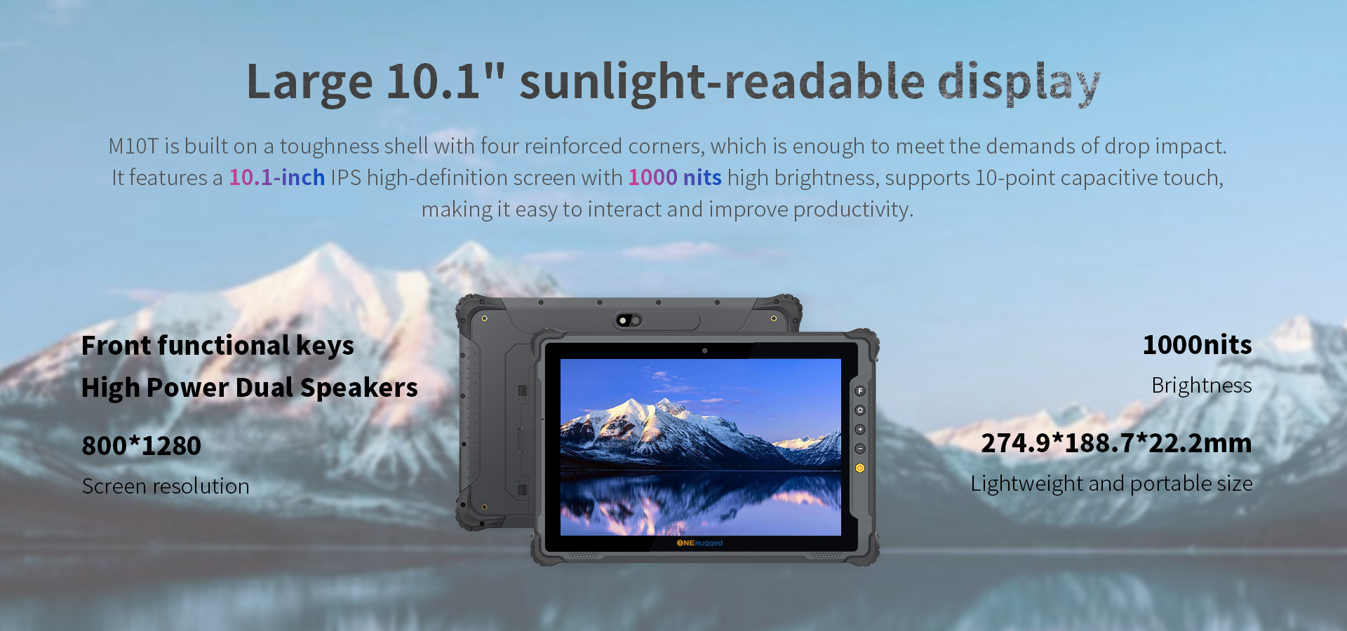 Industrial Rugged Tablet PC with Android 12 10-inch Screen IP65 1000 Nits NFC rj45 tough tablet