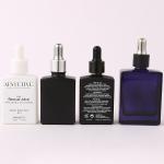 10ml 15ml 30ml 50ml Square shape Black White Color Perfume glass bottles with
