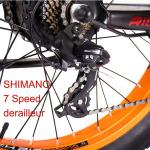 Ebike 26 Inch Fat Tire Ebike Full Suspension Hidden Frame Battery Tyre 1000w 48v