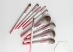 Vonira 10 PCS Pink White Gradient Color Makeup Brushes Set with Corn Fiber