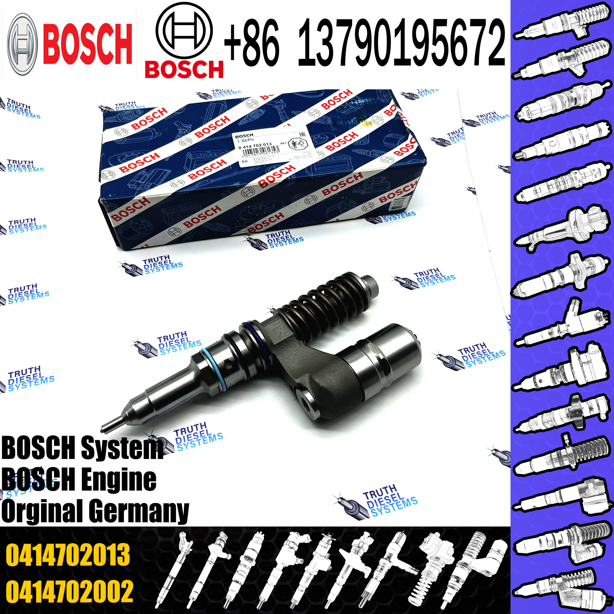 Diesel Engine Spare Parts For VOL Common Rail Fuel Injector 0414702023 3829644 0414702013