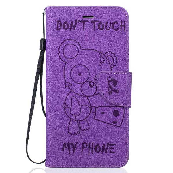 Hard PC Don't Douch My Phone Word Cartoon Pattern Stand Cover Cell Phone Case For iPhone 7 6 6s Plus 5s with Hand Strap