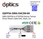200G QSFP56 to 4x50G SFP56 Breakout DAC(Direct Attach Cable) Cables (Passive) 2M