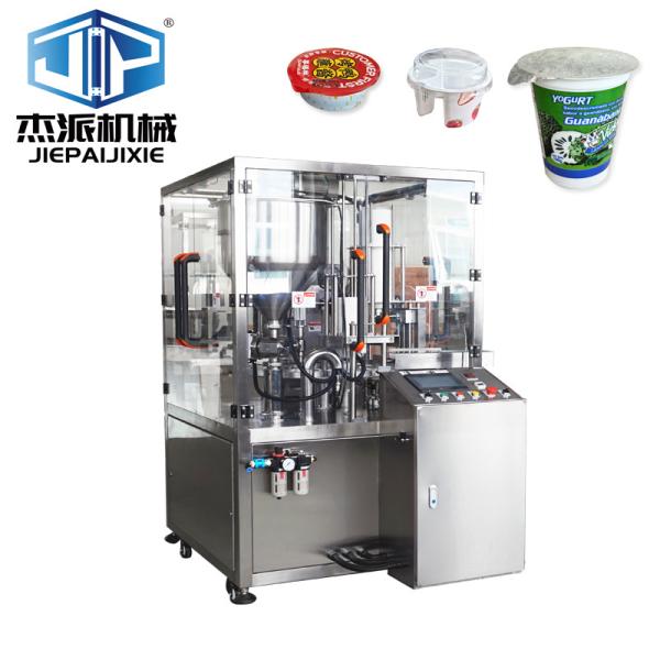 380V Automatic Jam Dairy Products Cup Filling And Sealing Machine With Hopper