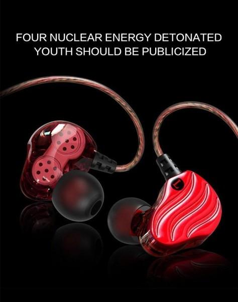 Earphones QKZ KD4 fone de ouvido Mini Dual Driver Original hybrid dual dynamic