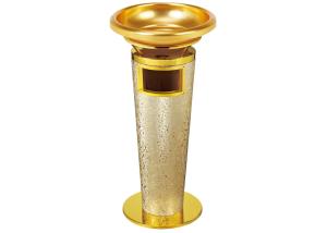Wholesale Hotel Room Room Service Equipments / Stainless Steel Ground Ash Barrel with Open Top Ashtray Titanium Gold Color from china suppliers