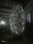 AISI316 Stainless Steel Oval Sculptures Custom Made Hollow Steel Sphere With
