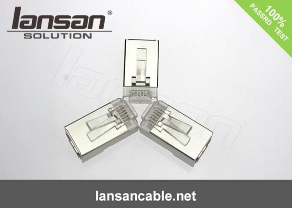 Quality Cat6a RJ45 Shielded Plug , FTP RJ45 Modular Plug / Connector For 23 - 25 Awg Lan Cable for sale