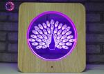 Acrylic 3D LED Illusion Lamps Plastic Wooden Grain Visual Light Smart Color