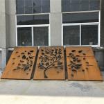 Laser Cut Outdoor Waratah Decorative Screen Corten Steel Light Feature Panel