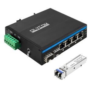 Wholesale 6-Port Industrial Network Switch With 2 Fiber And 4 Auto-MDI/MDIX RJ45 Ports from china suppliers