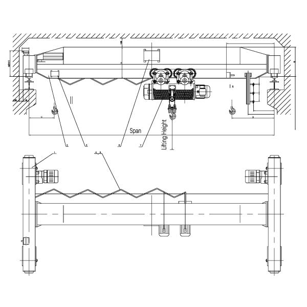 20 Ton Overhead Traveling Crane A3 A4