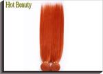 Orange Virgin Human Hair Extensions 12 Inch Double Stitch Weft Single Drawn