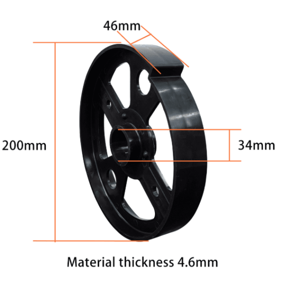 200 Through Hole Nylon Construction Flywheel Disc Multiple Size For Roller Shutters