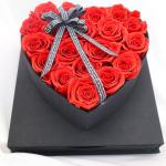 Heart Shaped Fresh Preserved Rose Gift Box For Wedding Decoration